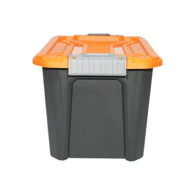 Cutie, lada depozitare heavy duty 18L cu capac, portocalie 385x295x260mm Breckner Germany - imagine 2