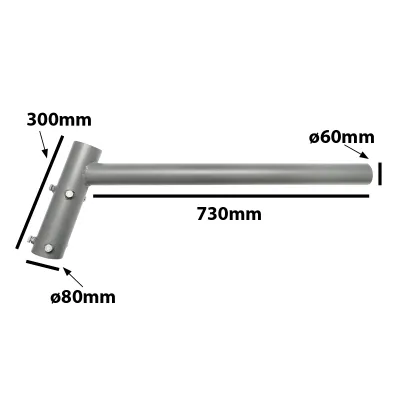 Stalp octogonal 4M cu brat orizontal pentu iluminat stradal - imagine 3