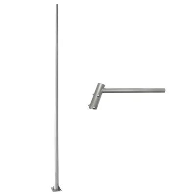 Stalp conic 6m cu brat orizontal pentu iluminat stradal - imagine 2