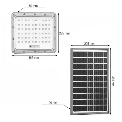 Proiector LED 200W cu panou solar bifacial 20W, baterie 20000mAh si telecomanda IP66 Breckner Germany - imagine 4