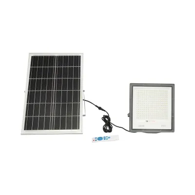 Proiector LED 300W, 6400K cu panou solar 30W, baterie Li-ion 30Ah si telecomanda Breckner Germany - imagine 3