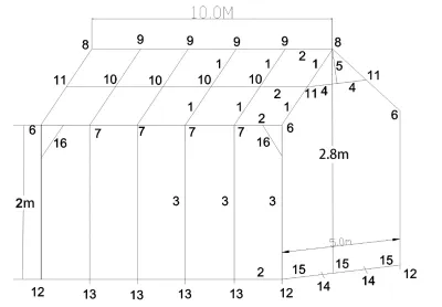 Hala pentru evenimente din PVC cu latime 5m si lungime 10m, inaltime 2.8m cadru din otel galvanizat - imagine 6