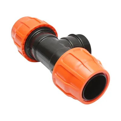 Teu egal compresiune Layflat cu filet exterior D3x3x3 toll PN6 pentru sisteme de irigatii - imagine 4