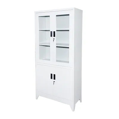 Dulap metalic cu 2 usi de sticla si 2 usi pline securizate 1900x900x400mm