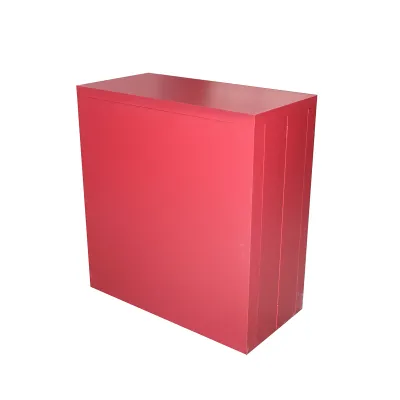 Dulap metalic rosu cu o polita si 2 usi securizate 750x750x350mm - imagine 2