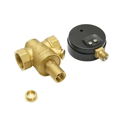 Regulator de reducerea a presiunii apei 3/4-3/4, reglabil cu sita filtrare si manometru DN20 pentru instalatii solare rezidentiale - imagine 3