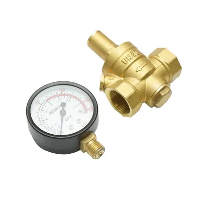 Regulator de reducerea a presiunii apei 3/4-3/4, reglabil cu sita filtrare si manometru DN20 pentru instalatii solare rezidentiale - imagine 2