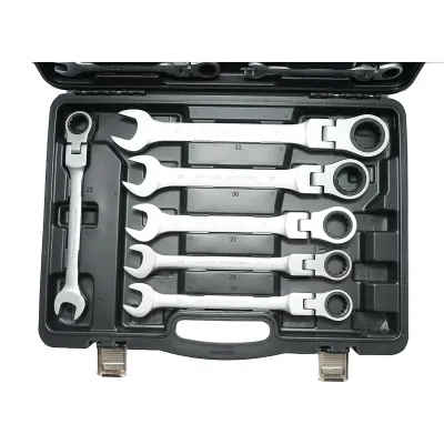 Set 22 chei combinate cu clichet articulate CrV 6-32mm Breckner Germany - imagine 3