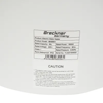 Boiler electric 50L, 1500W, IPX4, 390x646mm cu montaj vertical pentru apa calda menajera Breckner Germany - imagine 6