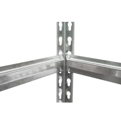 Raft metalic cu 5 polite MDF, 180x90x30cm, 120kg/polita, montaj fara suruburi Breckner Germany - imagine 5