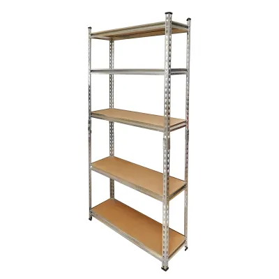 Raft metalic cu 5 polite MDF, 180x90x30cm, 120kg/polita, montaj fara suruburi Breckner Germany - imagine 2