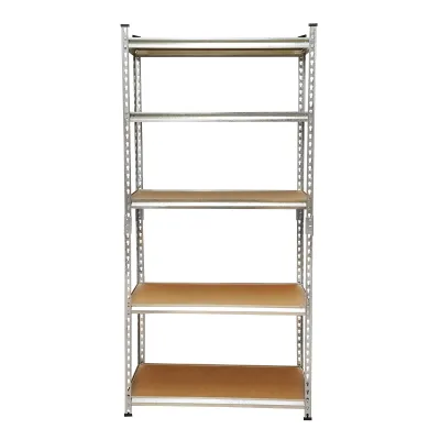 Raft metalic cu 5 polite MDF, 180x90x30cm, 120kg/polita, montaj fara suruburi Breckner Germany