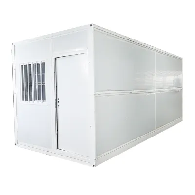 Container tip casa pliabil 5800x2460x2510mm cu 2 geamuri, usa, cabina dus, wc si 2 paturi supraetajate