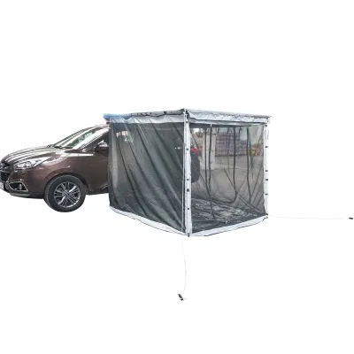 Cort umbrar lateral auto 200x250cm, marchiza, pliabil cu prindere pe plafon	si plasa anti insecte