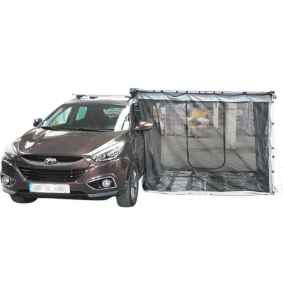 Cort umbrar lateral auto 200x250cm, marchiza, pliabil cu prindere pe plafon	si plasa anti insecte - imagine 2