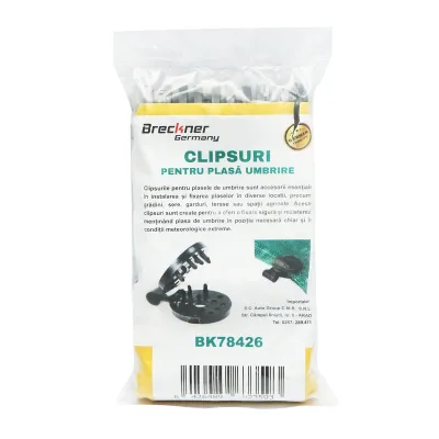 Set 20 buc. Clema rotunda, clips pentru fixare plasa umbrire Breckner Germany - imagine 3