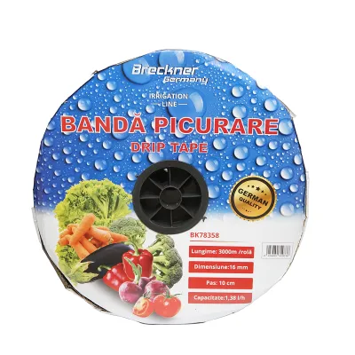 Banda picurare apa, rola 3000M 1.38L/H, D16mm. pas 10cm Breckner Germany - imagine 4