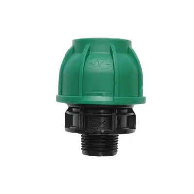 Racord compresiune cu filet exterior D32mmx3/4 toll, PN10 Bar pentru sisteme de irigatii