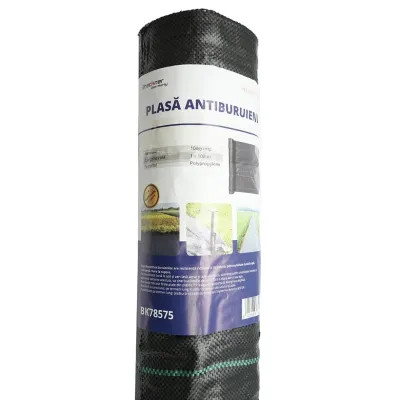 Plasa mulcire antiburuieni 1x100m, 100gr/m2, permeabila, neagra Breckner Germany - imagine 3