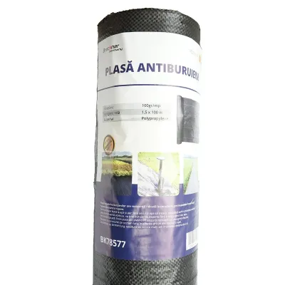 Plasa mulcire antiburuieni 1.5x100m, 100gr/m2, permeabila, neagra Breckner Germany - imagine 3