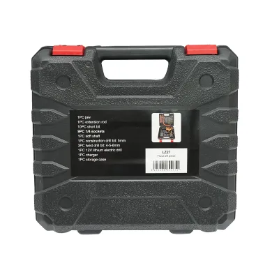 Trusa masina de gaurit si insurubat cu acumulator 12V, 1.5Ah Li-ion, LED, mandrina 10mm, 0-2000rpm, tubulare, burghie, biti 28 piese - imagine 3