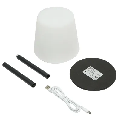 Lampa de masa LED 2W neagra, baterie 3.7V/1200mAh, reincarcabila USB 5V/1A Breckner Germany - imagine 2