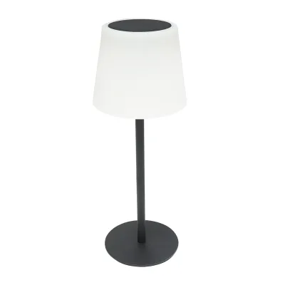 Lampa de masa solara LED 2W, panou solar 0.7W, baterie 3.7V 1200mAh, USB 5V 1A, negru Breckner Germany