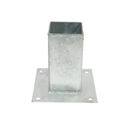 Suport stalp patrat aplicat 71x71x150mm, otel zincat - imagine 2