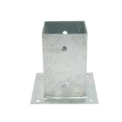 Suport stalp patrat aplicat 91x91x150mm, otel zincat - imagine 2