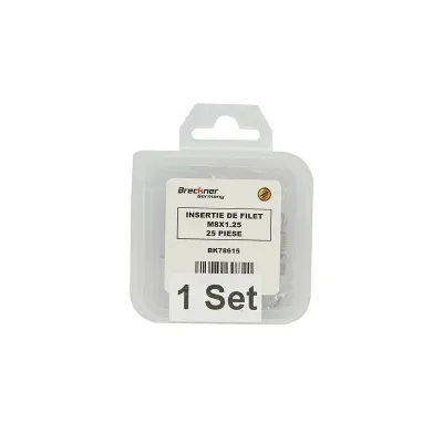 Insertie spiralata pentru reparat filete M8x1.25mm 25 piese Breckner Germany - imagine 4