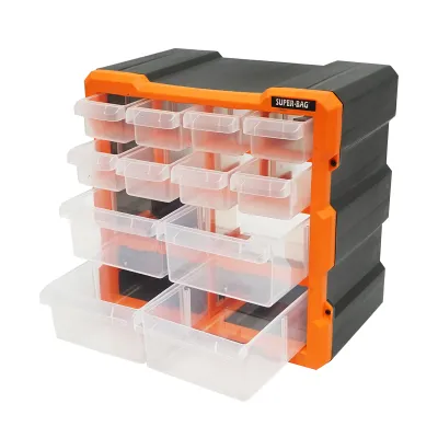 Cutie depozitare portocalie din plastic modulara, 12 sertare 267x262x157mm Breckner Germany - imagine 3