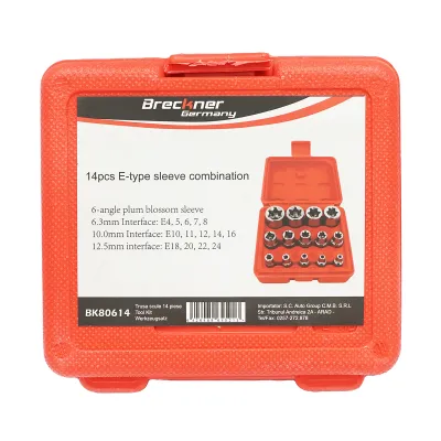 Trusa chei tubulare E-Torx E4-E24 Cr-V 14 piese Breckner Germany - imagine 2