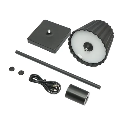 Lampa de masa LED 3W neagra, baterie 3.7V/1800mAh, reincarcabila USB 5V/1A Breckner Germany - imagine 2
