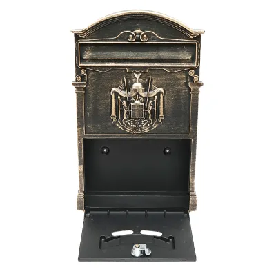 Cutie postala antic auriu 410X260X90mm cu 2 chei si accesorii de prindere - imagine 5