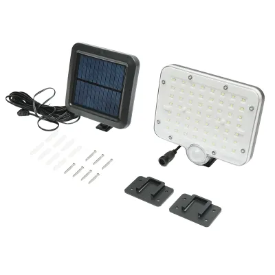 Lampa solara LED 250lm cu panou solar 1W/5.5V, baterie 3.7V/1.5 Ah, telecomanda, cablu 5m si senzor miscare IP44 Breckner Germany - imagine 3