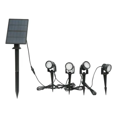 Set 4 lampi de gradina cu panou solar 2.5W/6V si baterie 3.7V/1.8Ah IP65 Breckner Germany