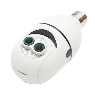 Camera de supraveghere lentila dubla smart-bulb PTZ, WIFI 2.4G 1080P, tip bec E27 cu senzor de miscare, detectie umana si aplicatie iCSee - imagine 4