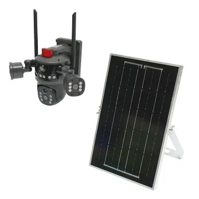 Camera supraveghere lentila duala Ai 4G, WIFI 2.4GHz cu panou solar 8W, rotativa 360 PTZ, detectie umana, infrarosu, alarma si aplicatie V380 Pro - imagine 2