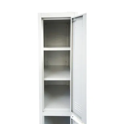 Dulap metalic fiset dublu tip vestiar gri cu 2 usi securizate 1850x380x450mm Breckner Germany - imagine 6