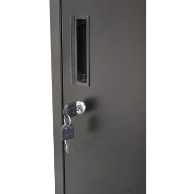 Dulap metalic fiset dublu tip vestiar negru cu 2 usi securizate 1850x380x450mm Breckner Germany - imagine 8
