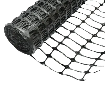 Plasa gard delimitare lucrari 1mx50m cu ochi 70x40mm, 110g/m negru