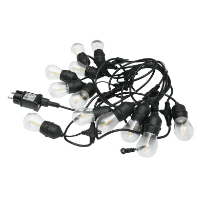 Sistem iluminat LED exterior 12 socluri E27, cablu 6m, 220V IP44 Breckner Germany - imagine 4