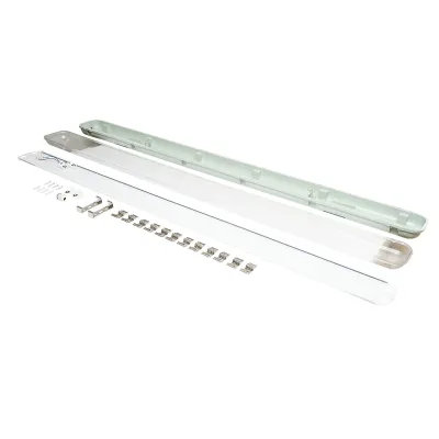 Corp iluminat LED tub fluorescent 2x58W, 220V, 1560x130x90mm IP65 Breckner Germany - imagine 3
