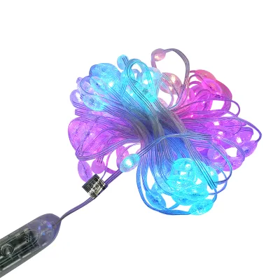 Banda LED inteligenta 2W/m 5V cu telecomanda, control muzical, bluetooth, aplicatie USB, 10m RGB+IC IP68 Breckner Germany - imagine 3