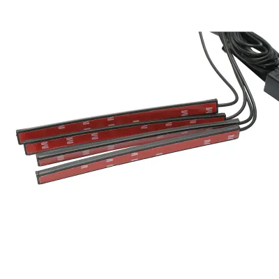 Banda LED lumini ambientale auto 12V, 9W cu telecomanda, control muzical 4x26cm RGB Breckner Germany - imagine 7