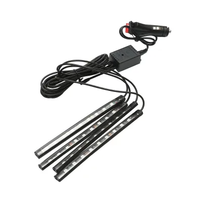 Banda LED lumini ambientale auto 12V, 9W cu telecomanda, control muzical 4x26cm RGB Breckner Germany - imagine 4