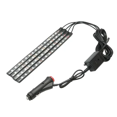 Banda LED lumini ambientale auto 12V, 9W cu telecomanda, control muzical 4x26.7cm RGB Breckner Germany - imagine 4