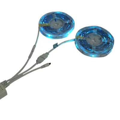 Banda LED smart 2x10m, 12V cu telecomanda, control vocal, bluetooth, aplicatie USB, 20m RGB Breckner Germany - imagine 4