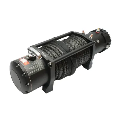Troliu electric cu telecomanda 12V, 6.5cp, 6.1T (13500lbs) cablu sintetic 9x24m solenoid 400A Breckner Germany - imagine 3