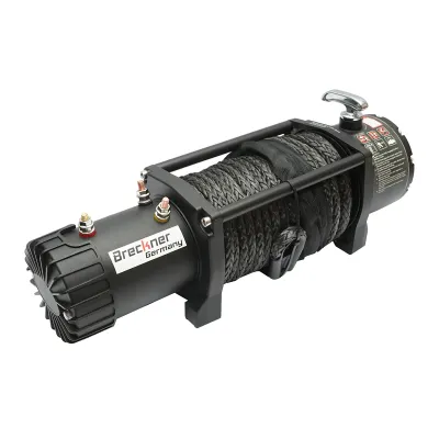 Troliu electric cu telecomanda 12V, 6.5cp, 6.1T (13500lbs) cablu sintetic 9x24m solenoid 400A Breckner Germany - imagine 4
